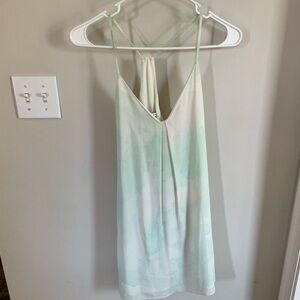 Alice + Olivia Mint Green and White Silk Slip Dress